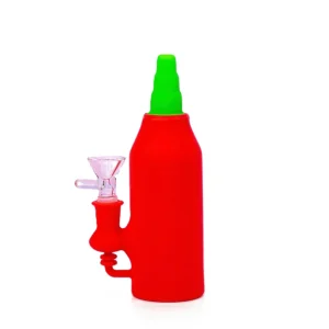 6.5" Saus Bottle Design Orange Silicone Hand Pipe