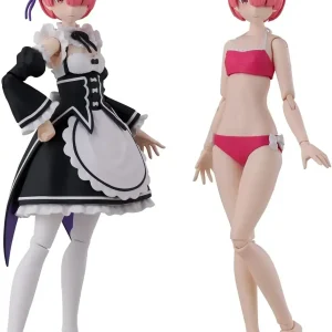 Kadokawa Re Zero Ram DX Ver Posing Plastic Model 6.2in