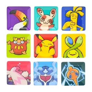 Pokemon Melamine Plate Charm Point Collection Box, 9-Piece Set