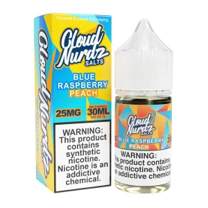 Peach Blue Raspberry 30ml Synthetic Nic Salt Vape Juice - Cloud Nurdz - 25MG
