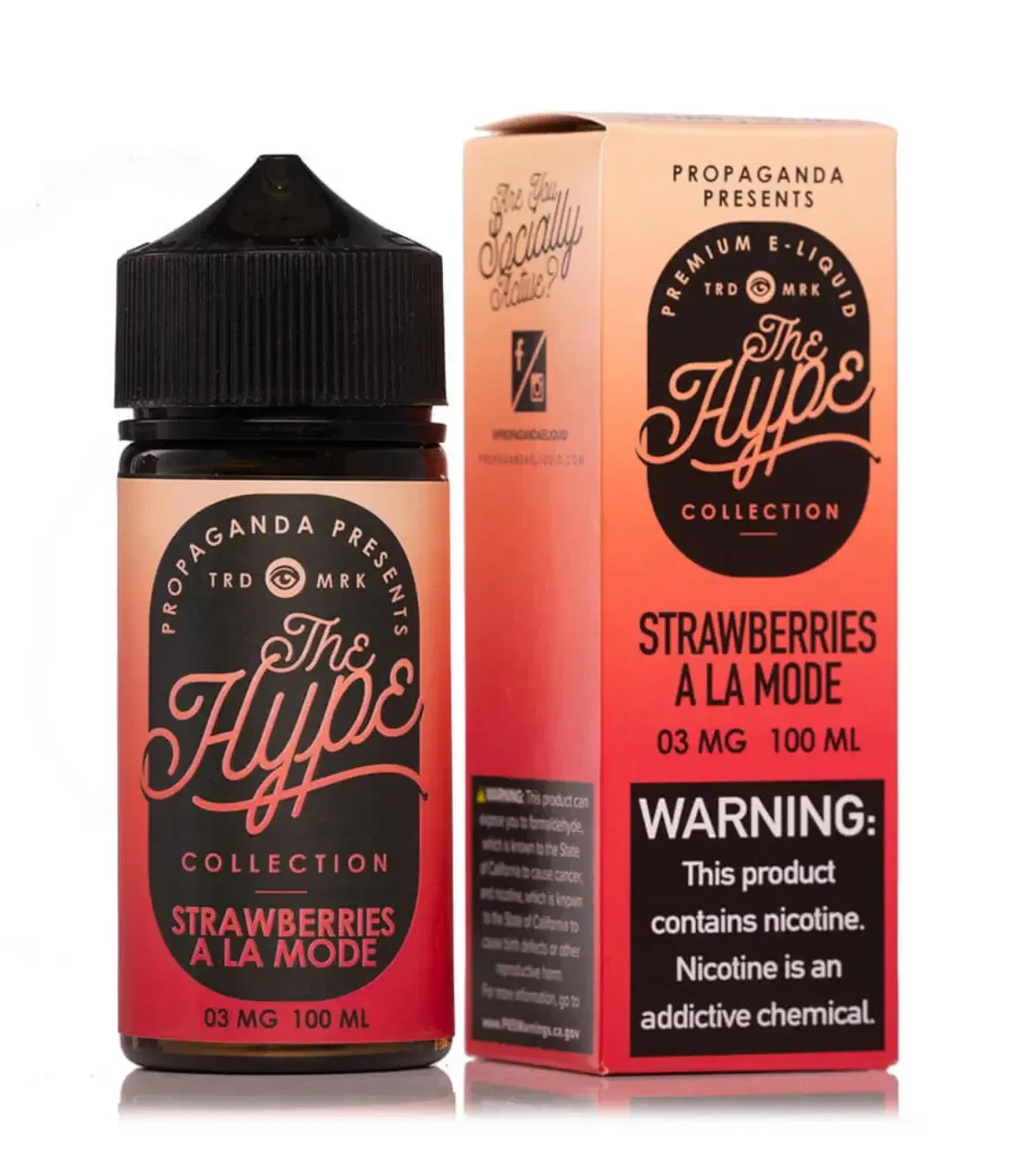 Propaganda The Hype Collection Strawberries A La Mode Vape e-Liquid 100mL