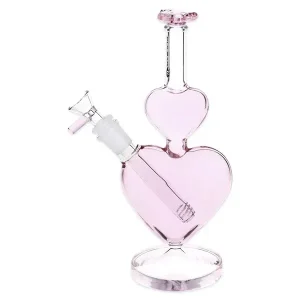 Pulsar - 10" Stacked Hearts Glass Water Pipe