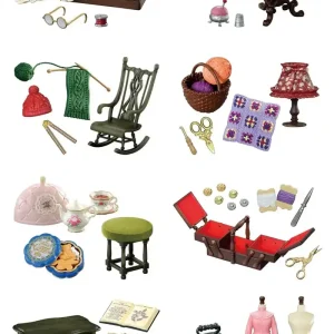 Re-Ment Petit Sample Series Grandmas Craft Room PVC ABS Mini Set H115xW70xD60mm