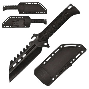 S-TEC - 10.5″ Dark Halo Fixed Blade Full Tang Knife w/ ABS Sheath