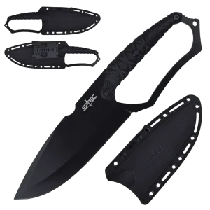 S-TEC - 10″ Dark Eclipse Fixed Blade Knife w/ ABS Sheath