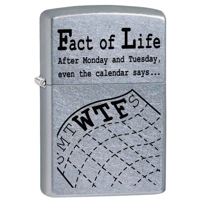 Zippo Lighter - WTF Fact of Life Street Chrome